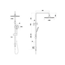 Elle Stainless Steel Twin Shower